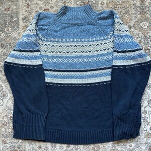 Cabin Creek Men's Navy and Light Blue Turtleneck Sweater
